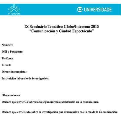 CONVOCATORIA PÚBLICA INTERCOM / FADECCOS 2015